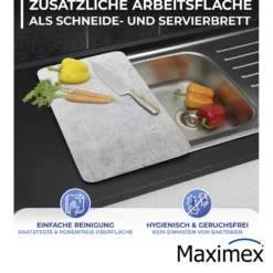 Maximex Glasabdeckplatten Universal Beton, 2er-Set, für alle Herdarten