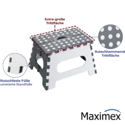 Maximex Klapphocker Secura, faltbarer Tritthocker