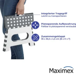 Maximex Klapphocker Secura, faltbarer Tritthocker