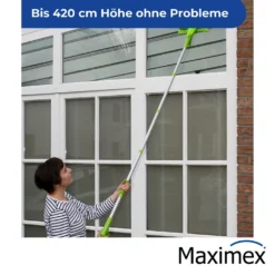 Maximex Sprüh-Fensterwischer extra lang, Arbeitshöhe bis 420 cm