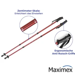 Maximex Trekking-Stöcke Teleskop, Wanderstock mit Anti-Schock-System