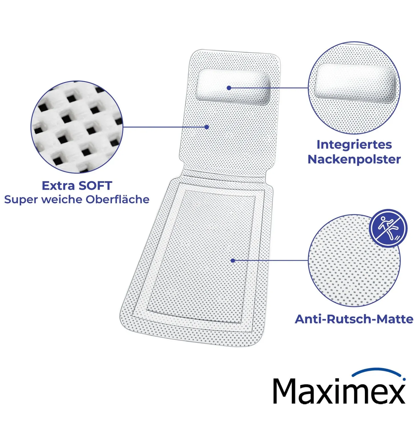 Maximex Wanneneinlage Komfort weiß, 125 x 36 cm