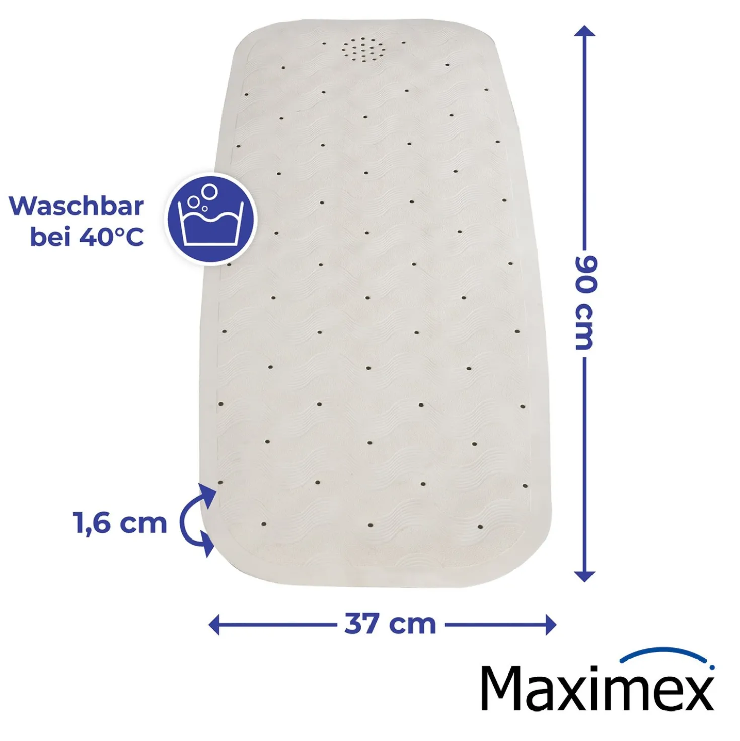 Maximex Wanneneinlage Natur-Kautschuk Beige, 37 x 90 cm