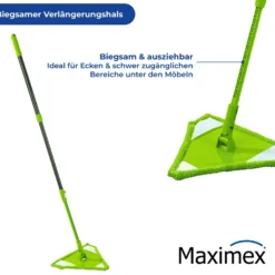 Maximex Wischmopp TRIANGEL, problemlose Reinigung von Ecken, Nischen und großen Flächen
