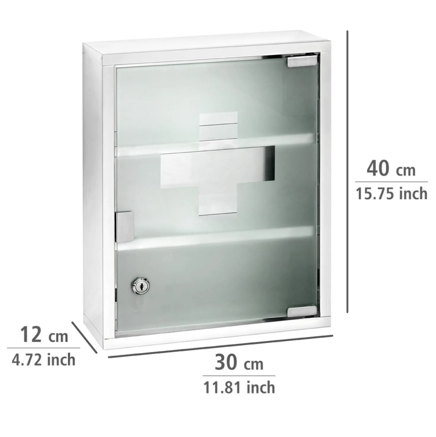Medikamentenschrank Edelstahl glänzend 30 x 40 cm WENKO