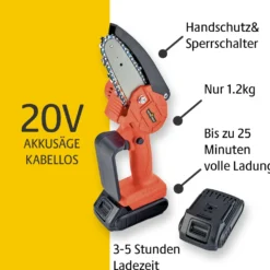 Mini Kettensäge mit Akku Victor Tools