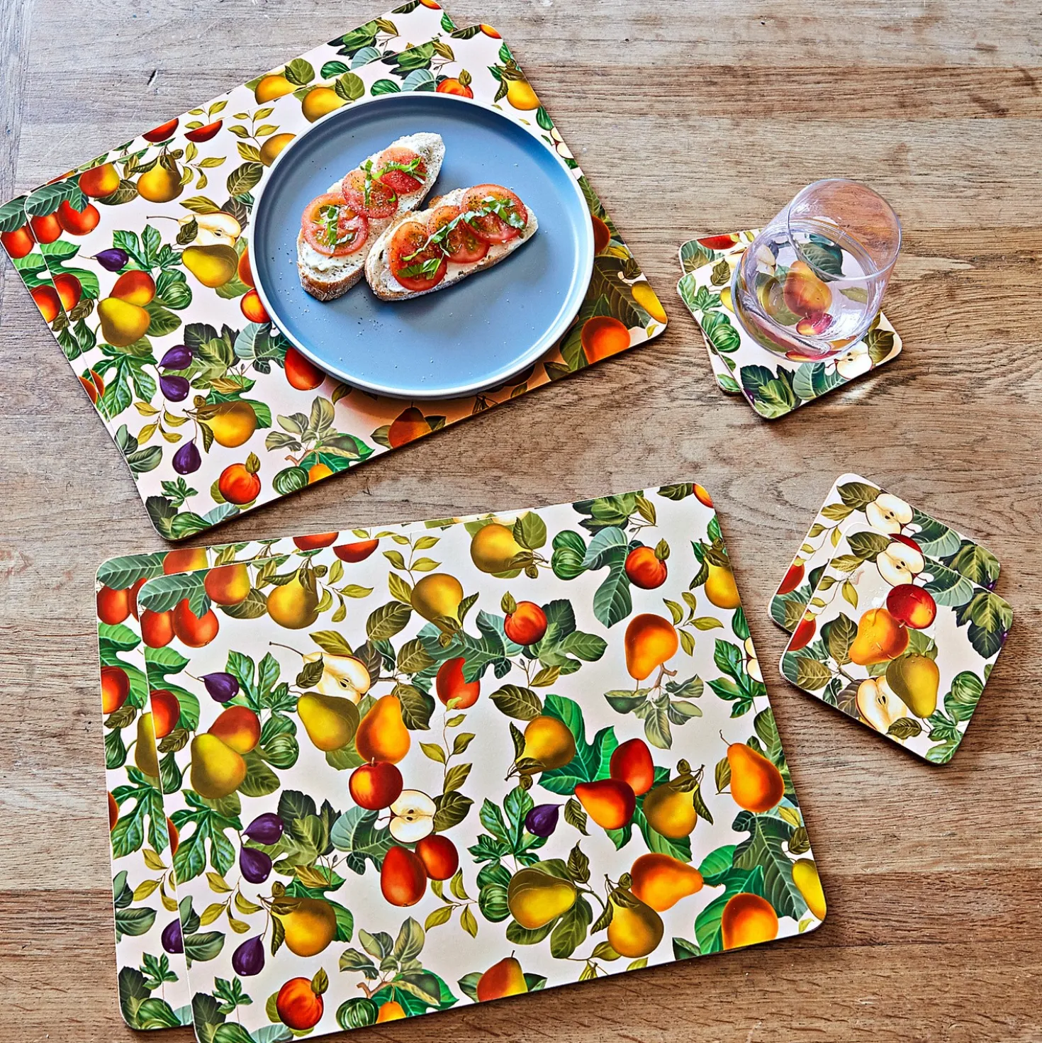 6 Platzsets + 6 Untersetzer "Früchte" 12er-Set Eldo