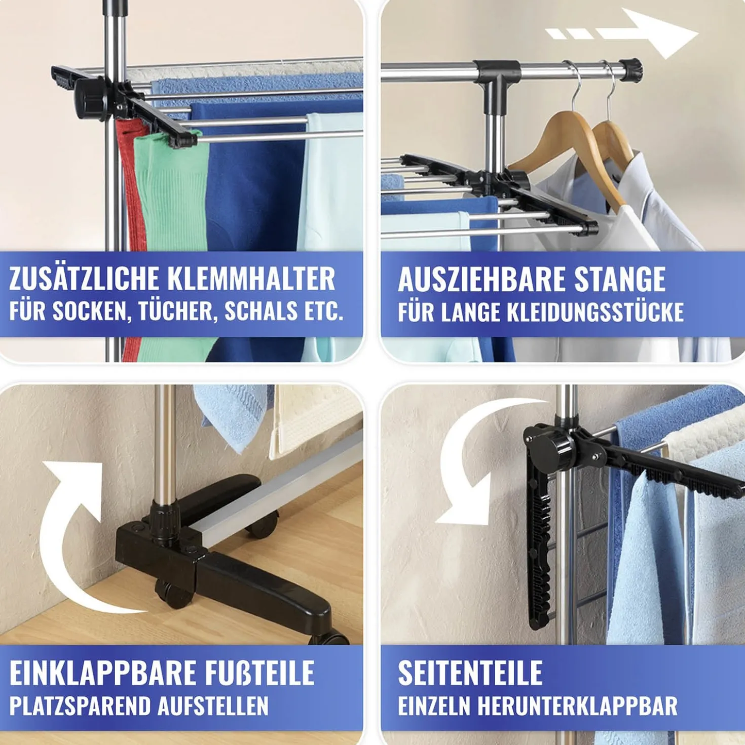 Platzspar-Wäschetrockner Edelstahl MAXIMEX