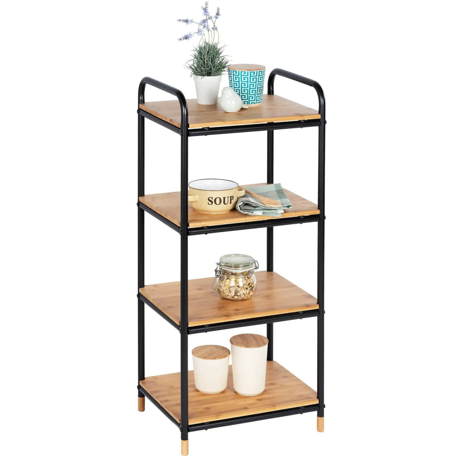 Regal Loft 4 Etagen aus Bambus WENKO