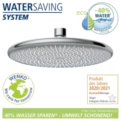 Regenduschkopf „Watersaving“ Chrom WENKO