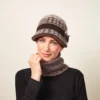Rundschal Rippenstrick taupe