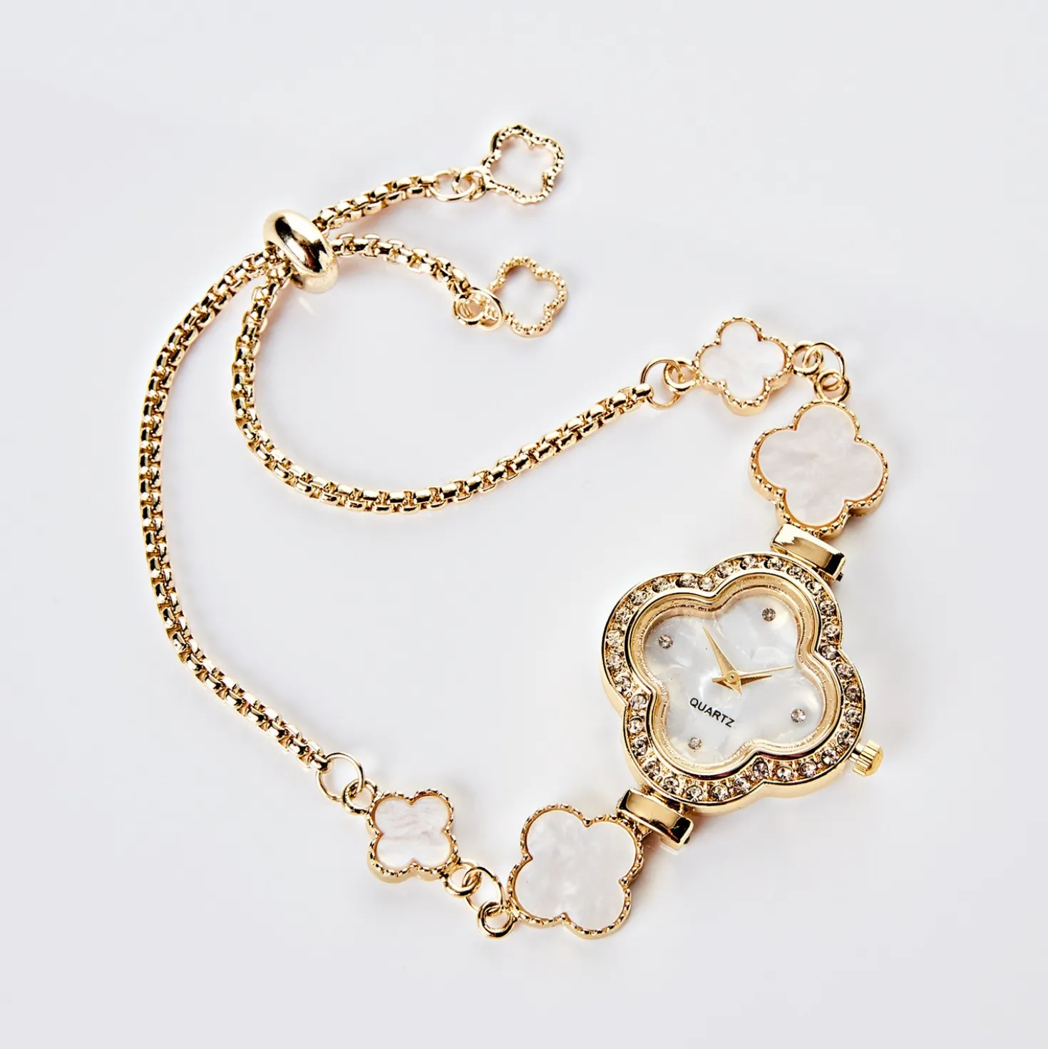 Schmuck-Armbanduhr "Blüte" Vintage-Stil