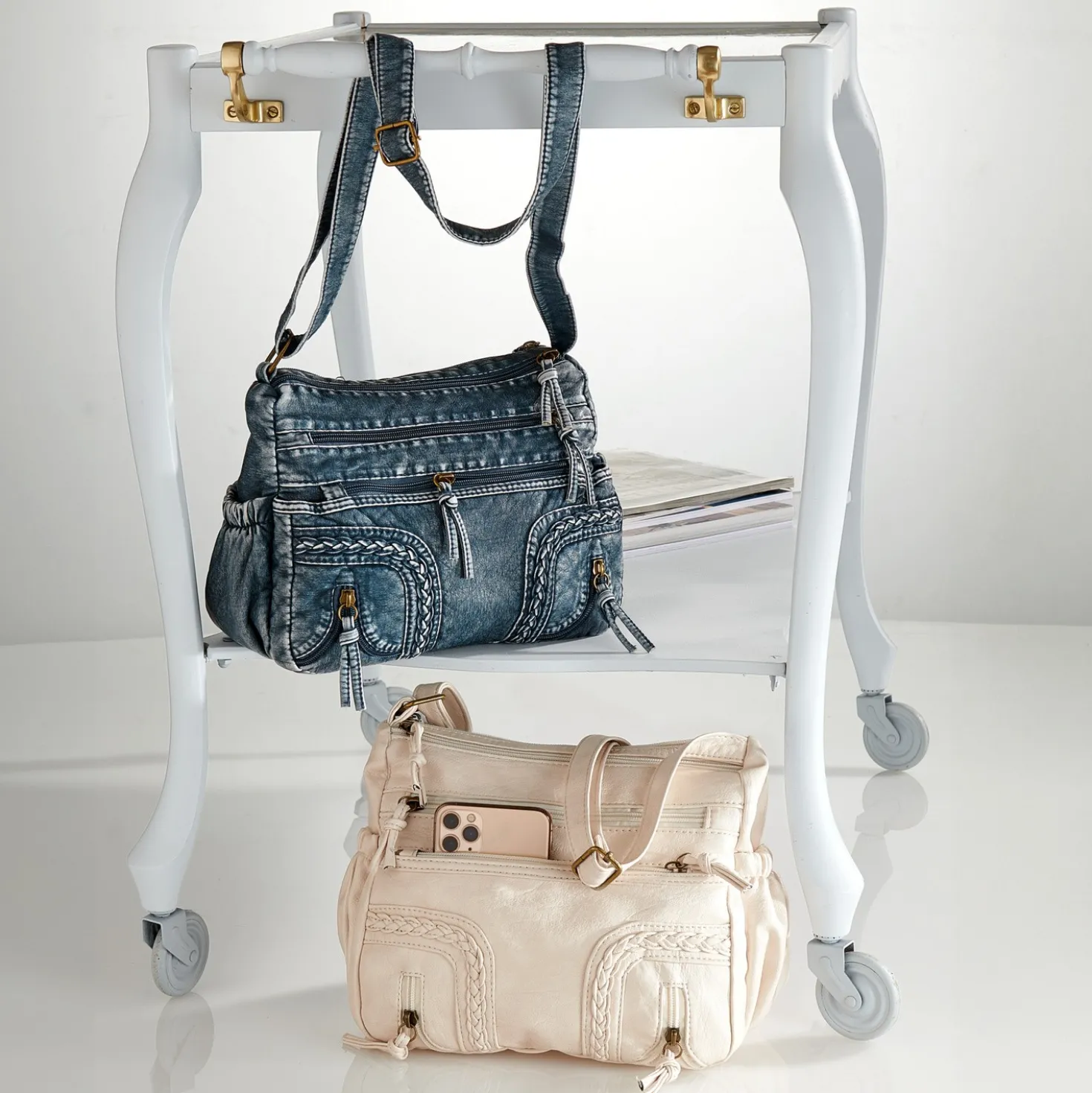 Schultertasche "Jeans" blau