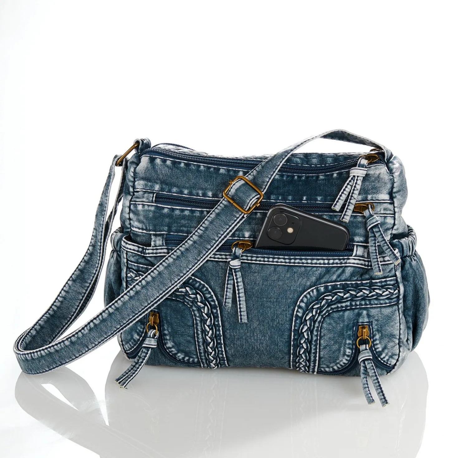 Schultertasche "Jeans" blau