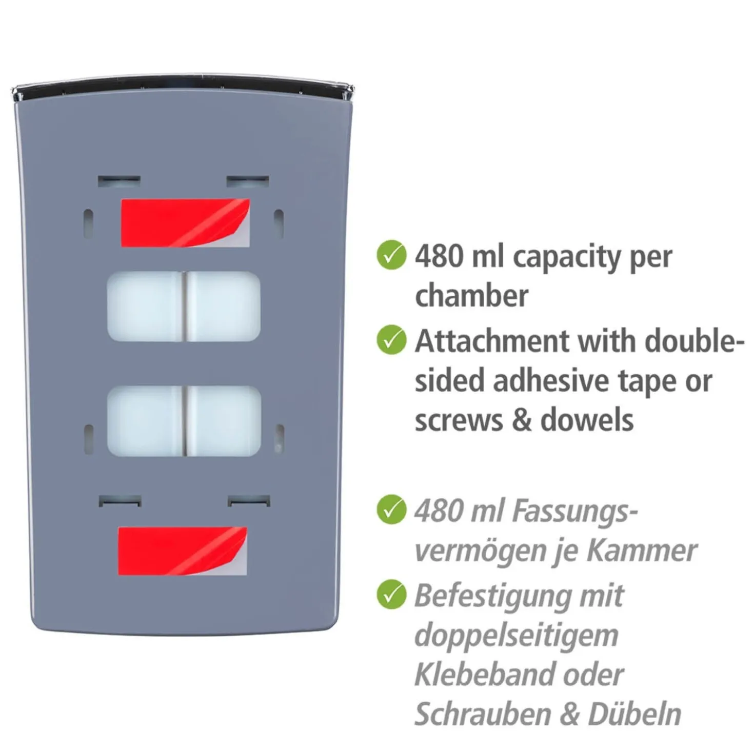 Seifenspender „Tartas“, 2-Kammer, chrom WENKO