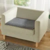 Sessel-Sitzauflage mit Teddy-Fleece dunkelgrau