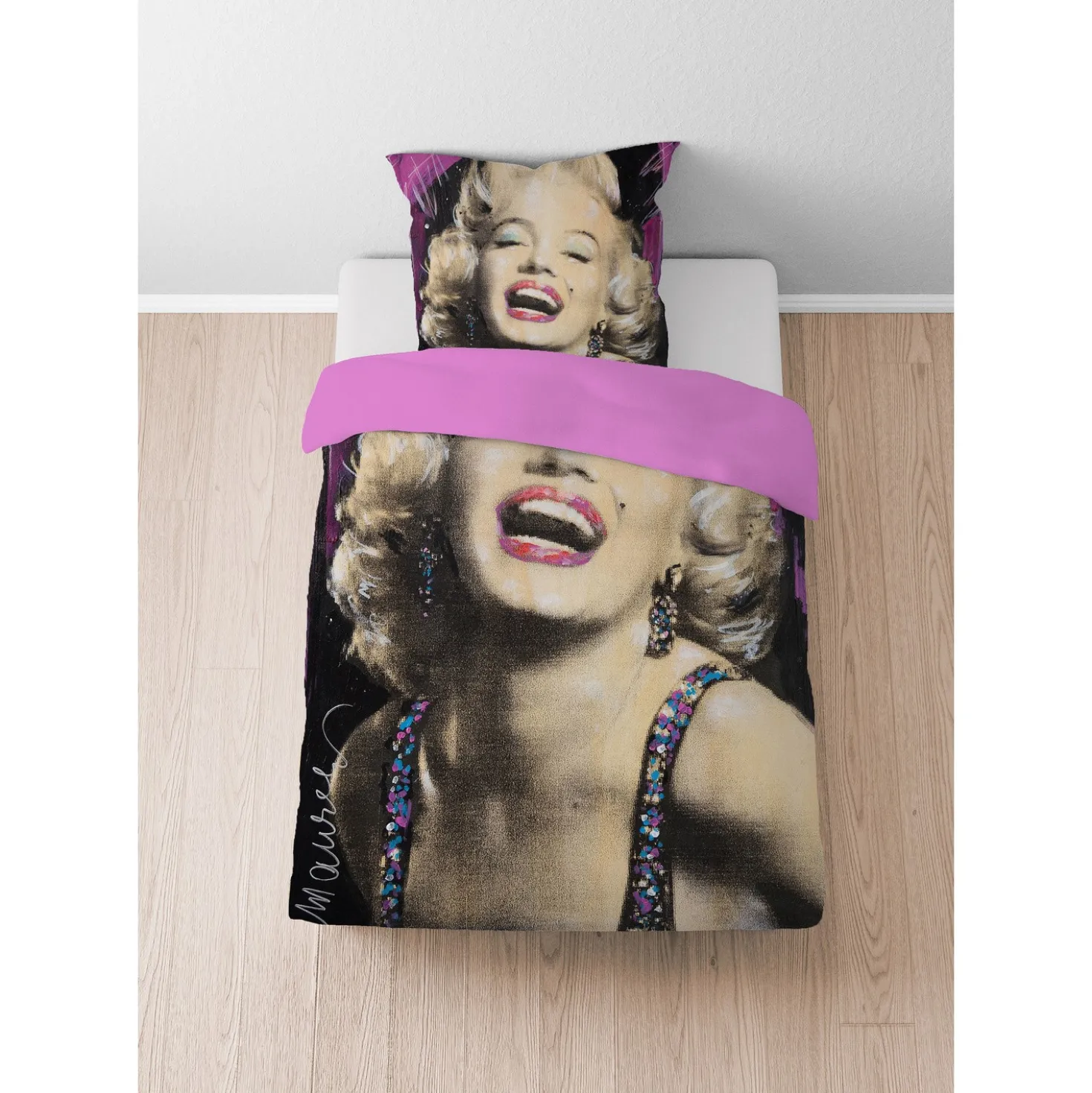 SID MAURER Mikrofaser Bettwäsche Marilyn Monroe pink, 1x 155x220 cm + 1x 80x80 cm