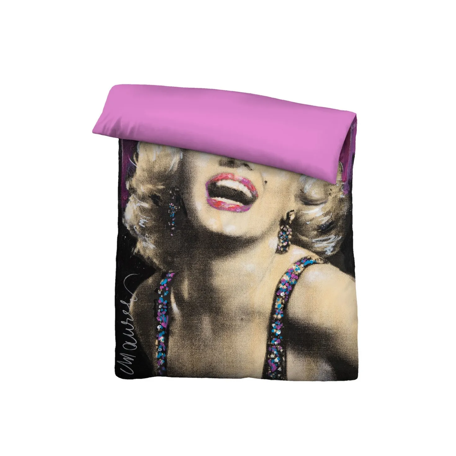 SID MAURER Mikrofaser Bettwäsche Marilyn Monroe pink, 1x 155x220 cm + 1x 80x80 cm