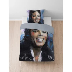SID MAURER Mikrofaser Bettwäsche Michael Jackson silber/grau, 1x 155x220 cm + 1x 80x80 cm