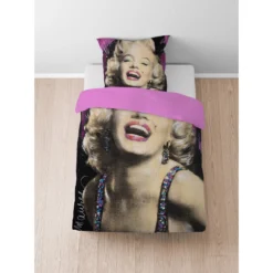 SID MAURER Mikrofaser Bettwäsche Marilyn Monroe pink, 1x 135x200 cm + 1x 80x80 cm