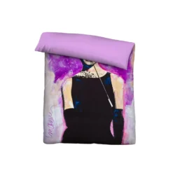 SID MAURER Mikrofaser Bettwäsche Audrey Hepburn viola, 1x 135x200 cm + 1x 80x80 cm