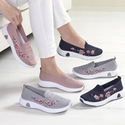 Slipper "Blumenranke" navy