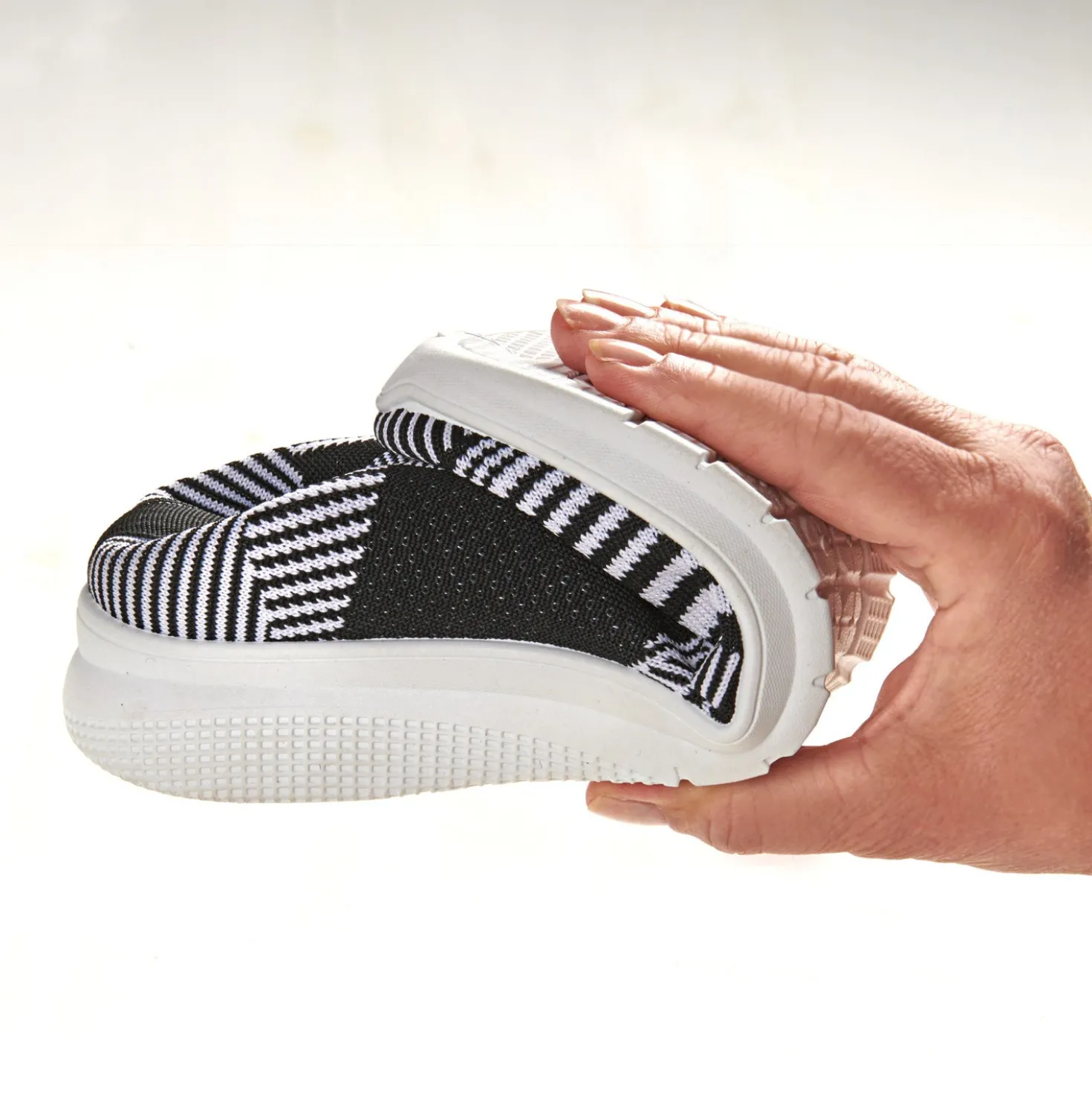 Slipper "Linda", schwarz-weiß