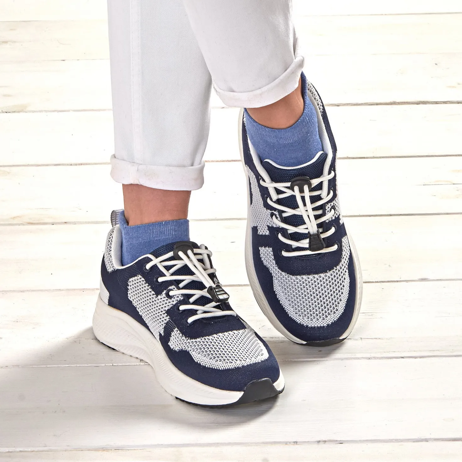 Sneaker "Ulli" blau-weiß