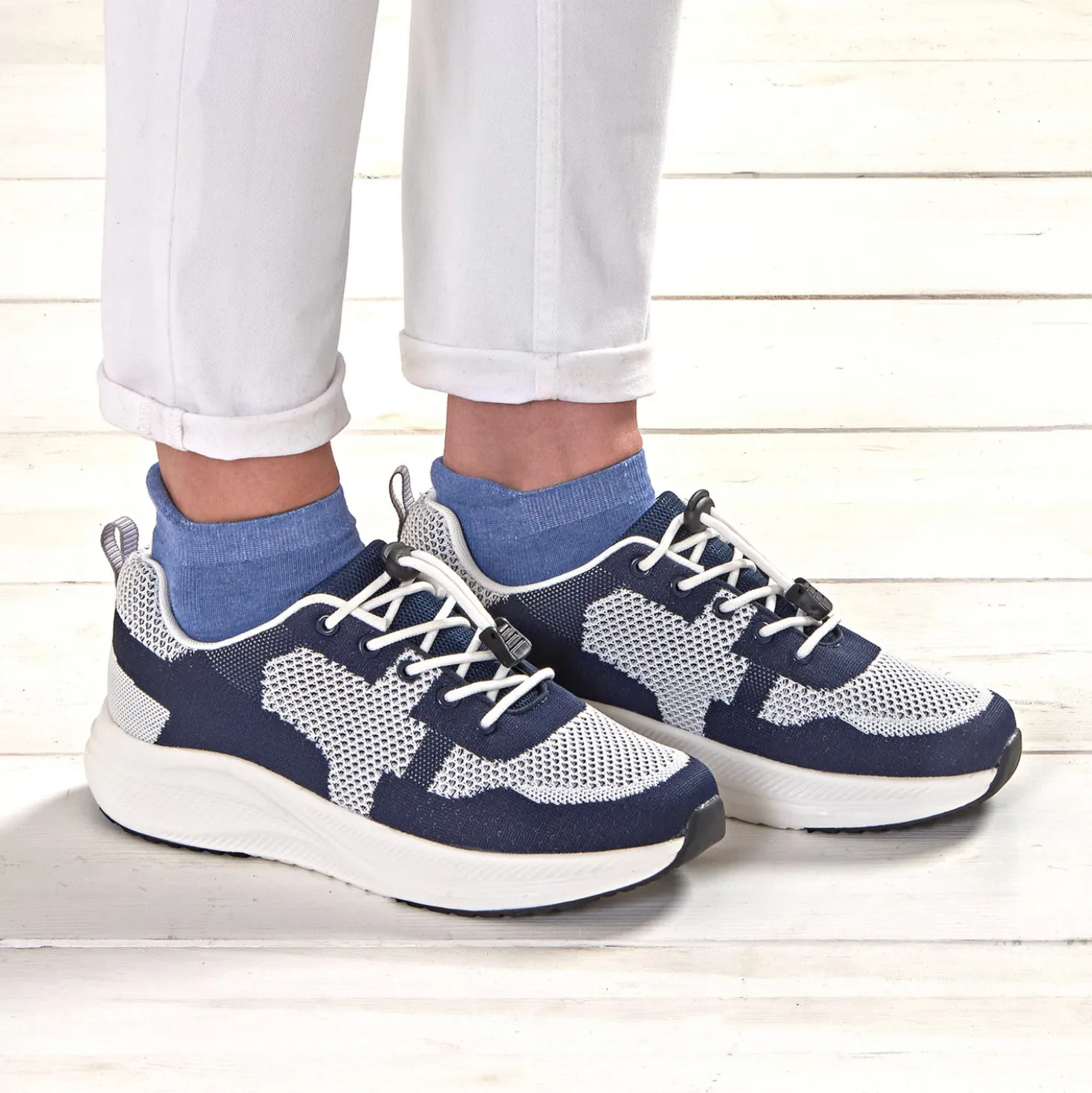 Sneaker "Ulli" blau-weiß