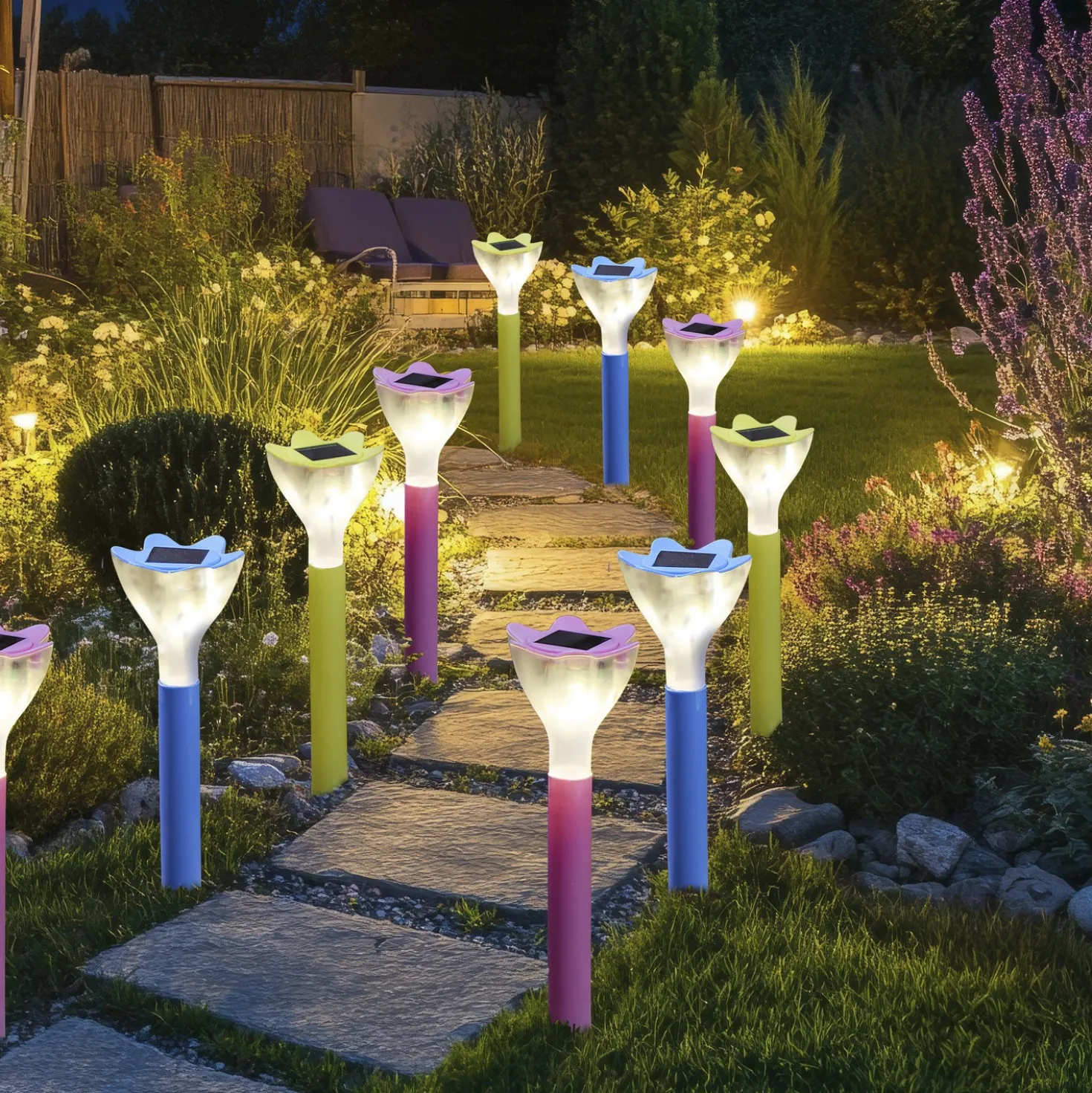 Solar-Stecker "Blumen" 6er-Set