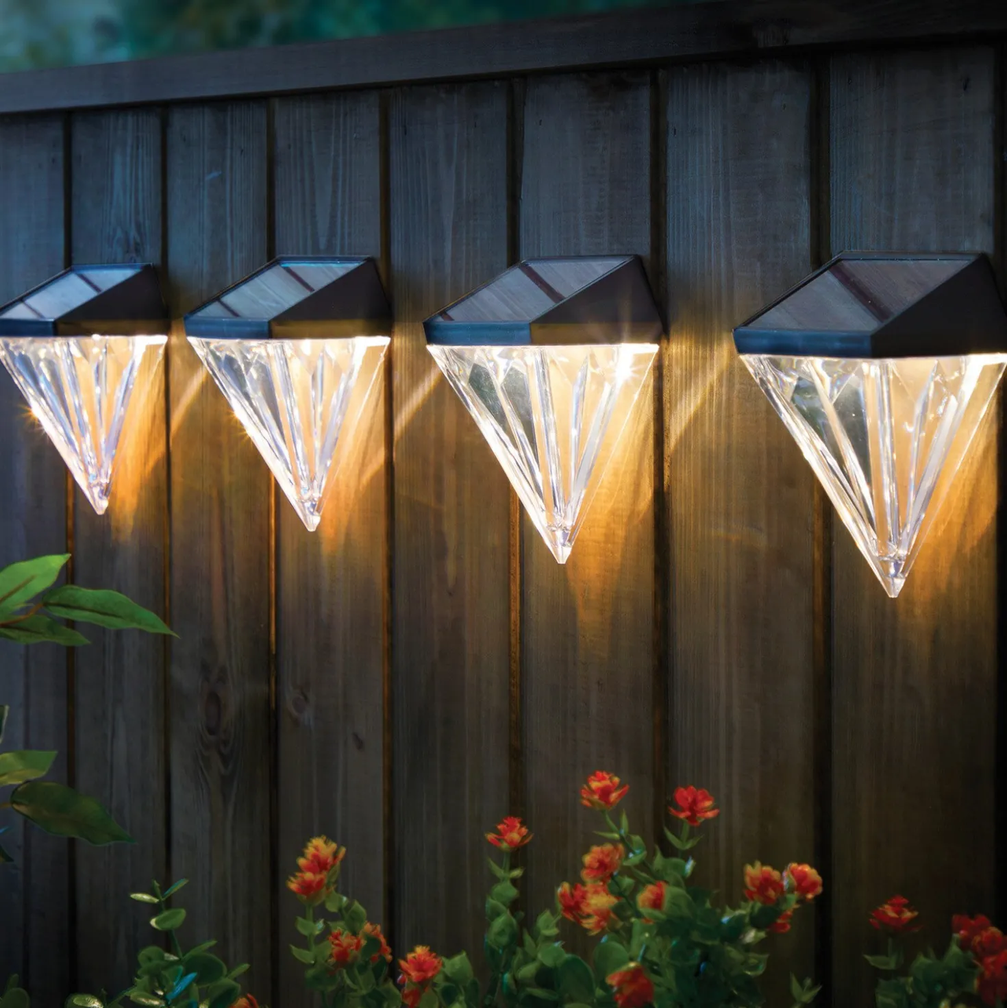 Solar-Zaunleuchten "Diamant" 4er-Set Gainsborough