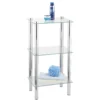 Standregal Yago viereckig 3 Ablagen aus Edelstahl & Glas WENKO