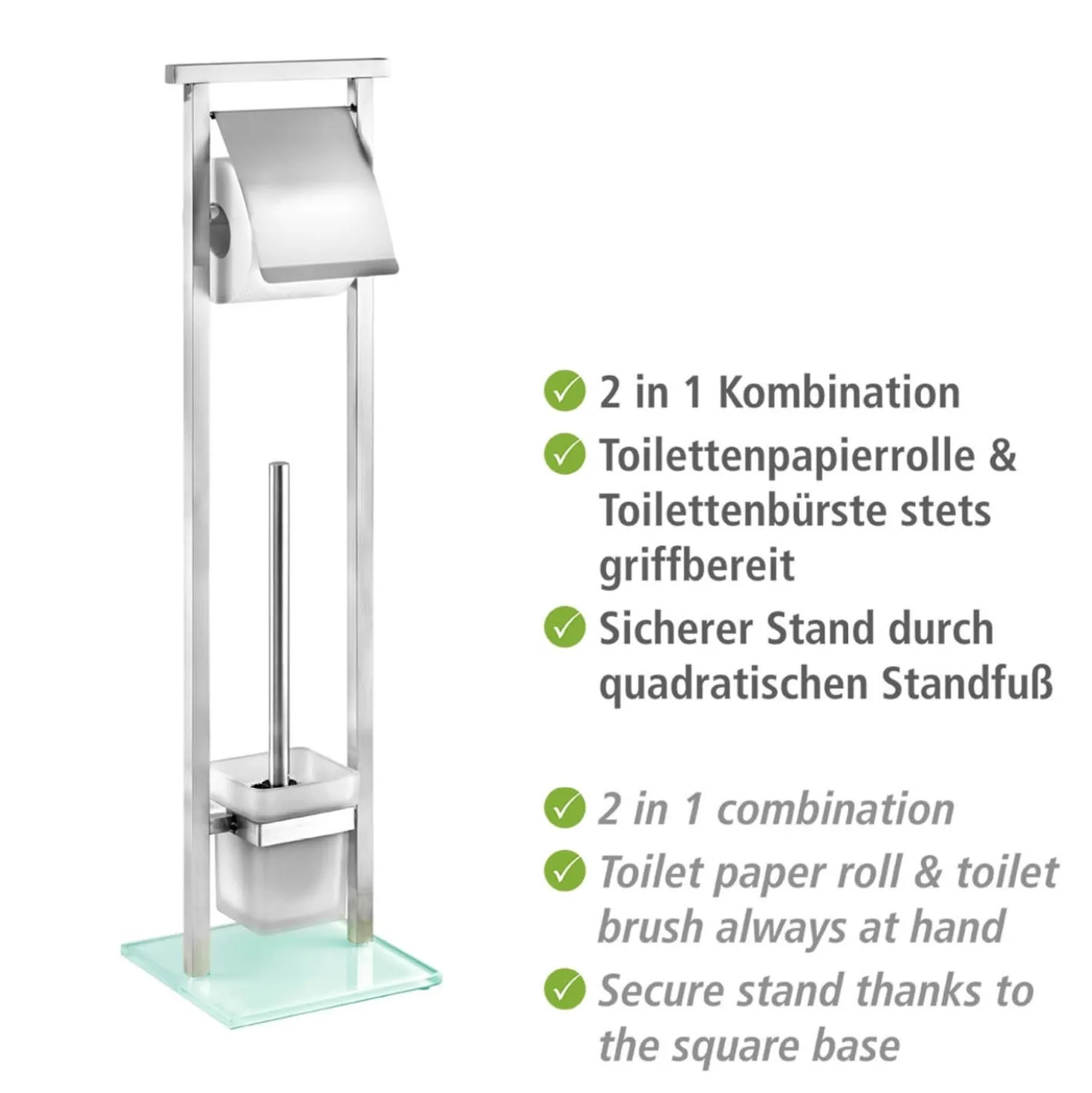 Stand WC-Garnitur "Debar" Edelstahl matt WENKO