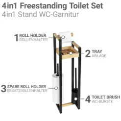 Stand WC-Garnitur 4-in-1 „Braidi“ Bambus WENKO