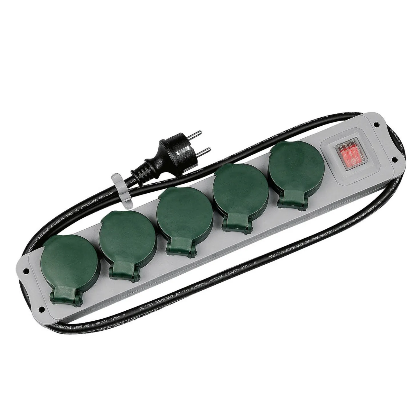 Steckdosenleiste 5-fach IP44 mit Deckel & Schalter REV RITTER