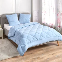 Steppbett hellblau 135x200cm Eldo