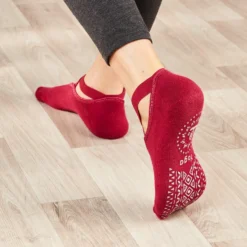 Stopper-Socken beere-grau-apricot 3er-Set