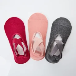Stopper-Socken beere-grau-apricot 3er-Set