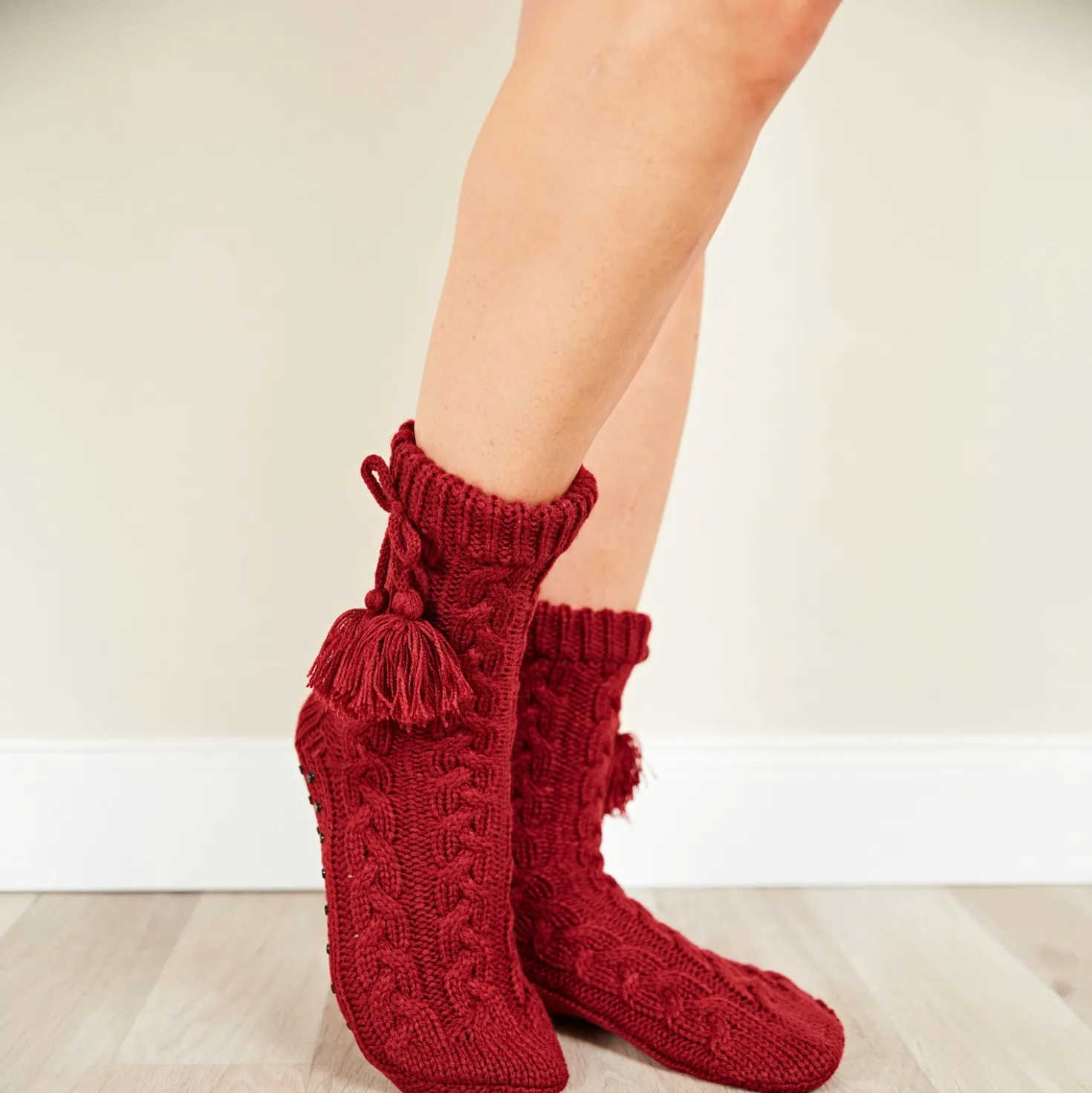 Stopper-Socken bordeaux