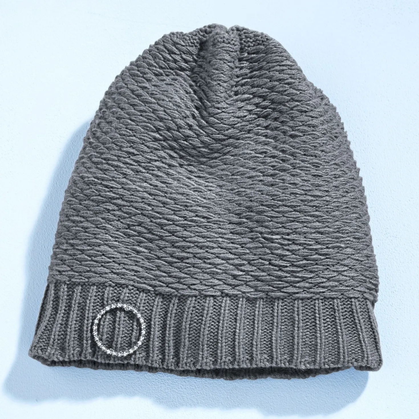 Strickmütze grau