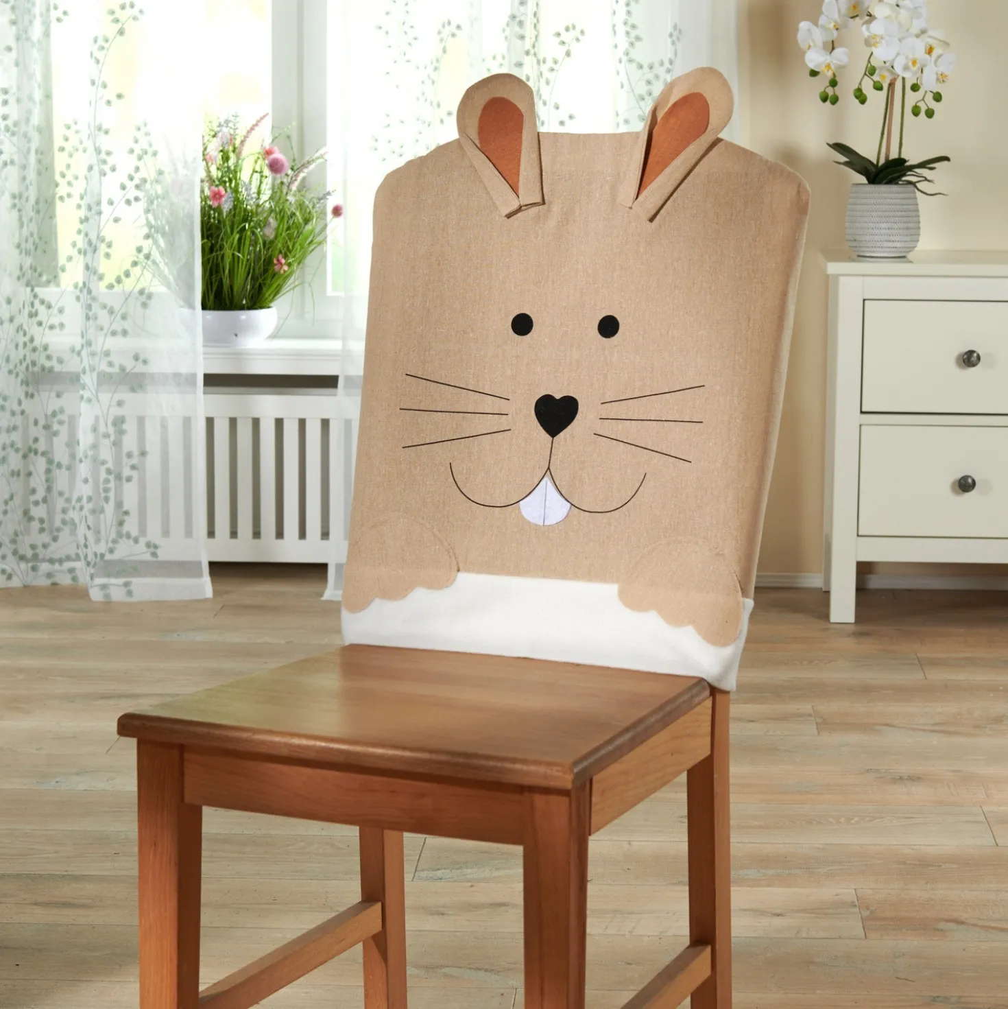 Stuhlhusse Hase beige