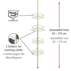 Teleskop-Eckregal Dolcedo Gold matt rostfrei WENKO