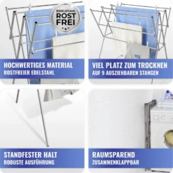 Teleskop-Wäschetrockner Edelstahl MAXIMEX