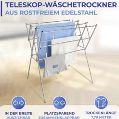Teleskop-Wäschetrockner Edelstahl MAXIMEX