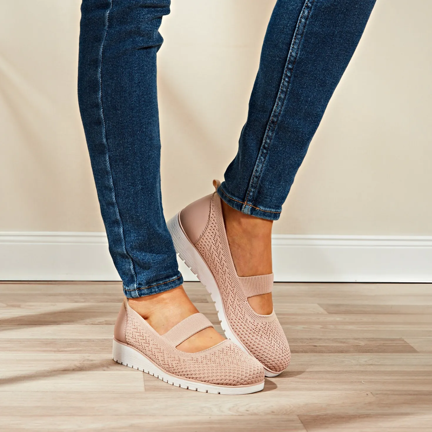 Textil-Slipper "Janine" sand Amélie di Santi
