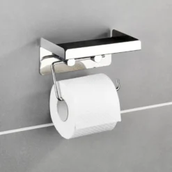 Toilettenpapierhalter 2-in-1 Edelstahl WENKO