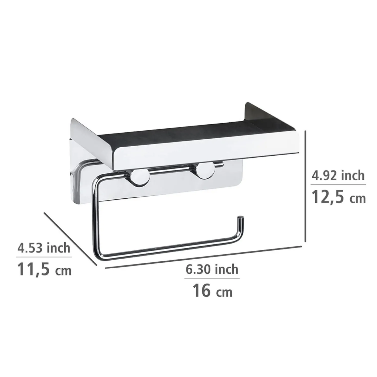 Toilettenpapierhalter 2-in-1 Edelstahl WENKO