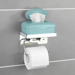 Toilettenpapierhalter 2-in-1 Edelstahl WENKO