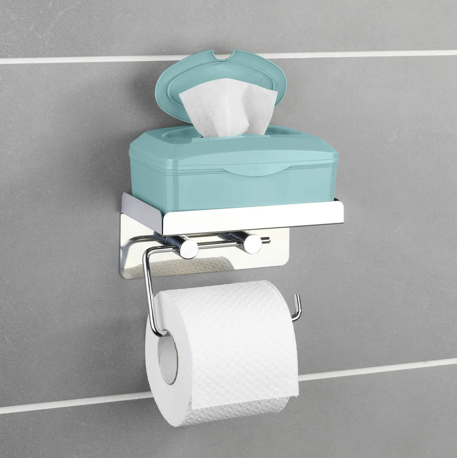 Toilettenpapierhalter 2-in-1 Edelstahl WENKO