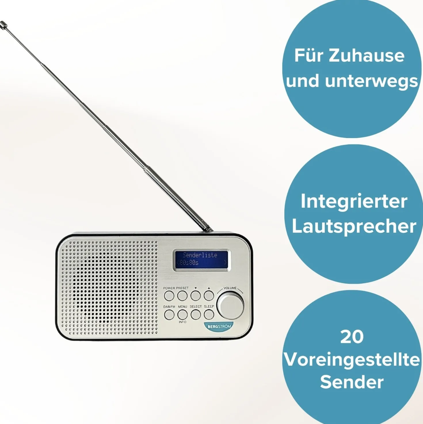 Tragbares Digital-Radio DAB Bergström